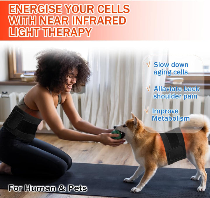 Premium LED Light Therapy Pad 660nm 850nm Portable Light Device 120 LEDs 16W Adjustable Straps Timer for Face Body Home Gym Daily Use Comfort