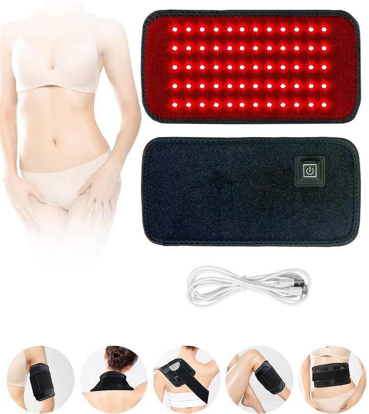 Premium LED Light Therapy Pad 660nm 850nm Portable Light Device 120 LEDs 16W Adjustable Straps Timer for Face Body Home Gym Daily Use Comfort