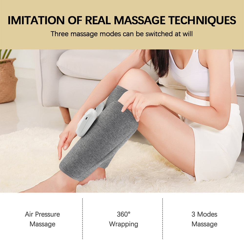 Premium Leg Massager Air Compression Calf Arm Massager Wireless Rechargeable Adjustable Intensity Portable Wrap for Home Office Travel Daily Use Comfort