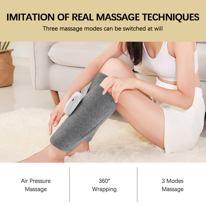 Premium Leg Massager Air Compression Calf Arm Massager Wireless Rechargeable Adjustable Intensity Portable Wrap for Home Office Travel Daily Use Comfort