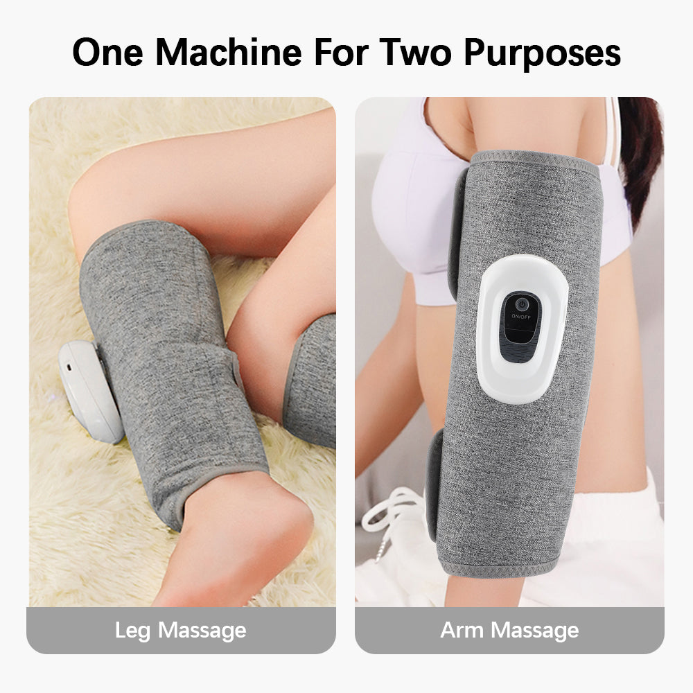 Premium Leg Massager Air Compression Calf Arm Massager Wireless Rechargeable Adjustable Intensity Portable Wrap for Home Office Travel Daily Use Comfort