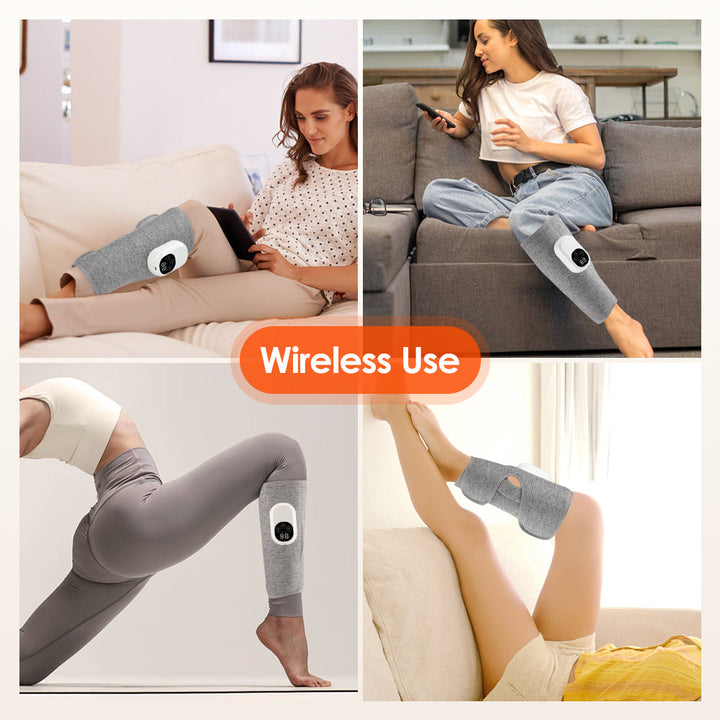 Premium Leg Massager Air Compression Calf Arm Massager Wireless Rechargeable Adjustable Intensity Portable Wrap for Home Office Travel Daily Use Comfort