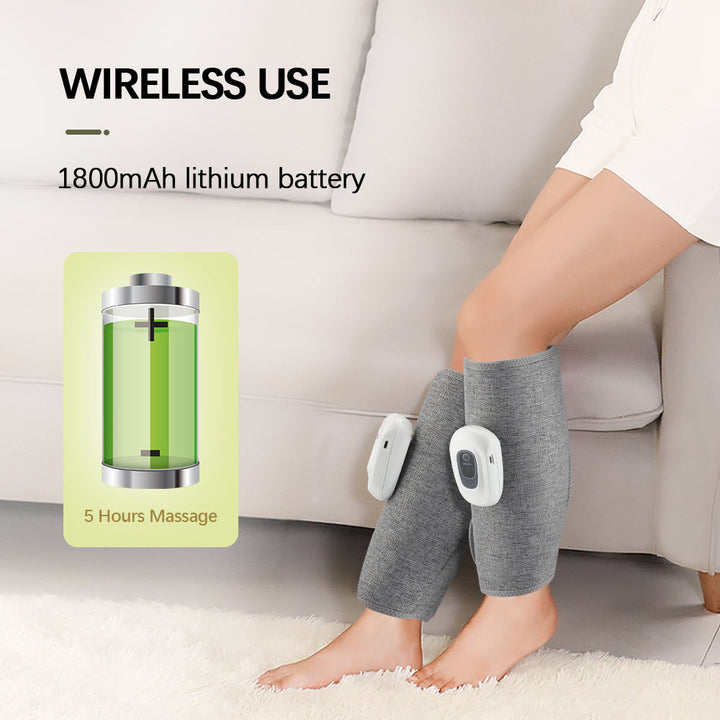 Premium Leg Massager Air Compression Calf Arm Massager Wireless Rechargeable Adjustable Intensity Portable Wrap for Home Office Travel Daily Use Comfort