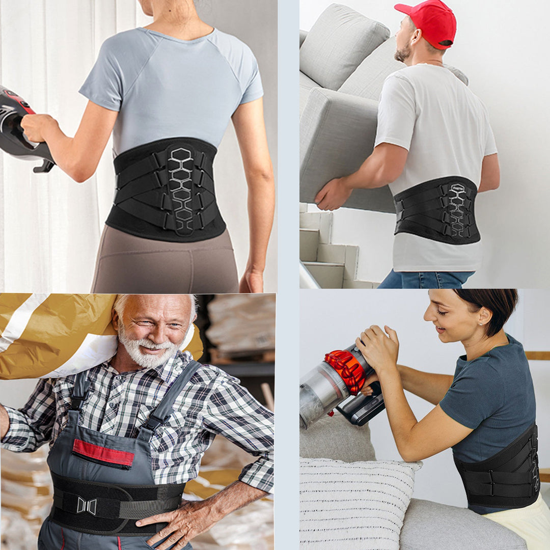 Premium Lower Back Brace Lumbar Support Belt Adjustable Compression Breathable Back Support for Gym Work Lifting Travel Daily Use Comfort Fit