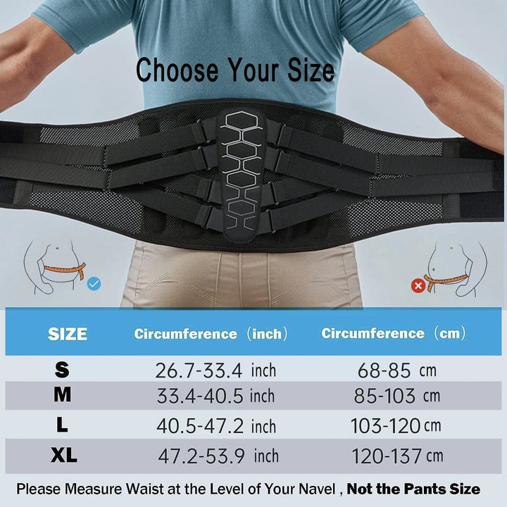 Premium Lower Back Brace Lumbar Support Belt Adjustable Compression Breathable Back Support for Gym Work Lifting Travel Daily Use Comfort Fit