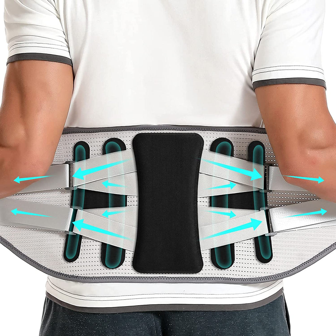 Premium Lower Back Brace Lumbar Support Belt Adjustable Compression Breathable Back Support for Gym Work Lifting Travel Daily Use Comfort Fit
