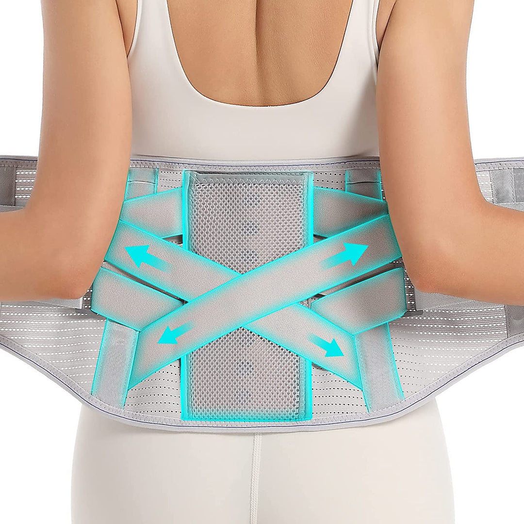 Premium Lower Back Brace Lumbar Support Belt Adjustable Compression Breathable Back Support for Gym Work Lifting Travel Daily Use Comfort Fit