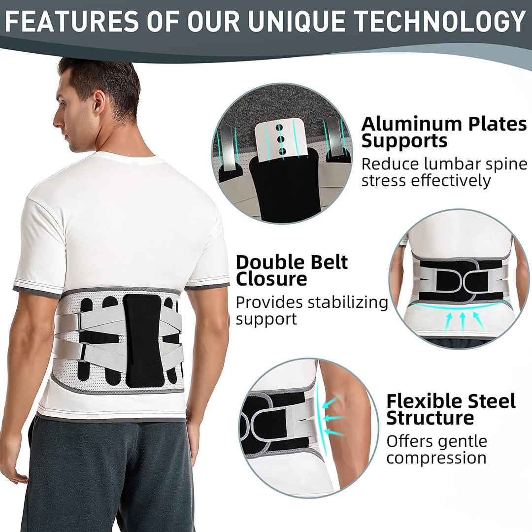 Premium Lower Back Brace Lumbar Support Belt Adjustable Compression Breathable Back Support for Gym Work Lifting Travel Daily Use Comfort Fit