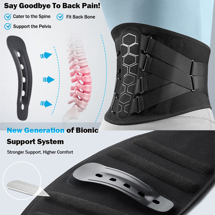Premium Lower Back Brace Lumbar Support Belt Adjustable Compression Breathable Back Support for Gym Work Lifting Travel Daily Use Comfort Fit