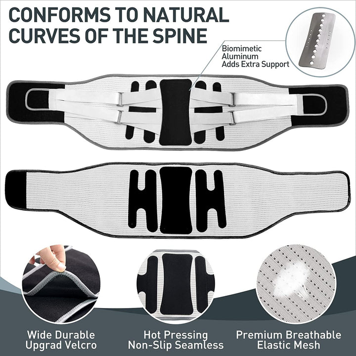 Premium Lower Back Brace Lumbar Support Belt Adjustable Compression Breathable Back Support for Gym Work Lifting Travel Daily Use Comfort Fit