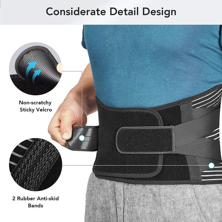 Premium Lower Back Brace Lumbar Support Belt Adjustable Compression Breathable Design for Gym Weight Lifting and Work Daily Use Comfort Fit Support