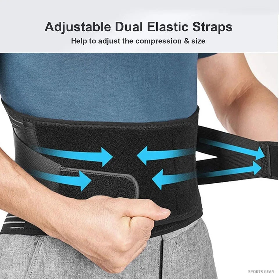 Premium Lower Back Brace Lumbar Support Belt Adjustable Compression Breathable Design for Gym Weight Lifting and Work Daily Use Comfort Fit Support