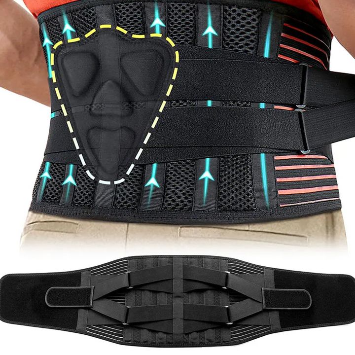 Premium Lower Back Brace Lumbar Support Belt Adjustable Compression Breathable Design for Gym Weight Lifting and Work Daily Use Comfort Fit Support