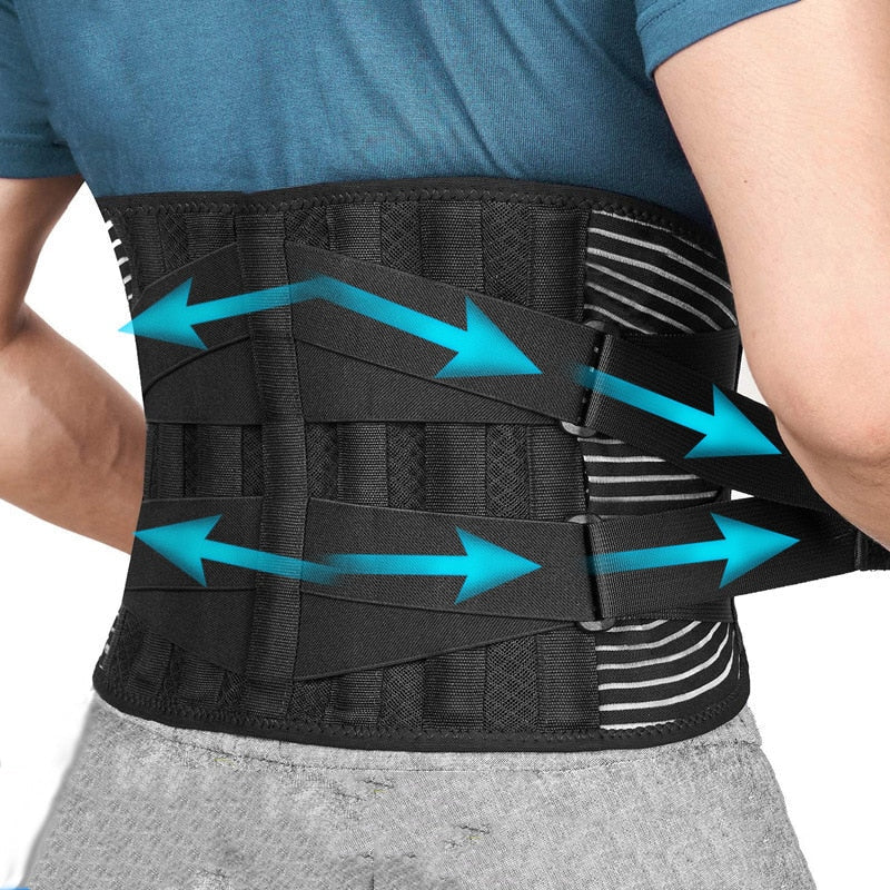 Premium Lower Back Brace Lumbar Support Belt Adjustable Compression Breathable Design for Gym Weight Lifting and Work Daily Use Comfort Fit Support