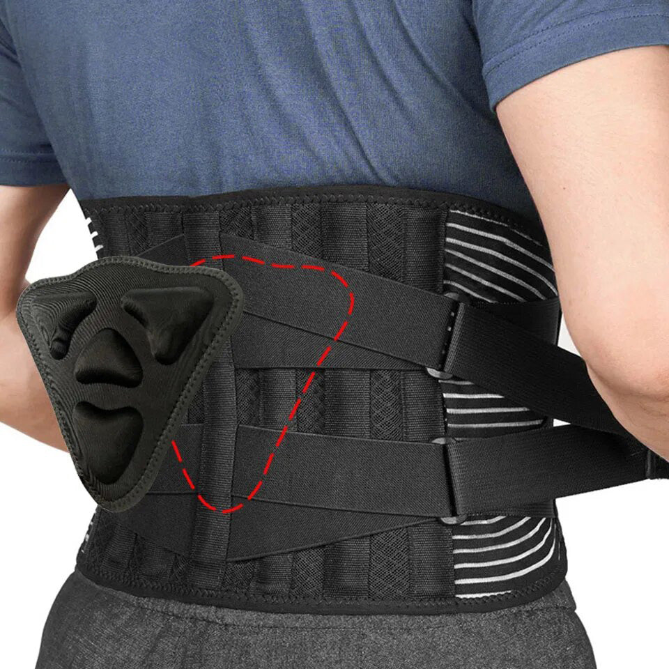 Premium Lower Back Brace Lumbar Support Belt Adjustable Compression Breathable Design for Gym Weight Lifting and Work Daily Use Comfort Fit Support
