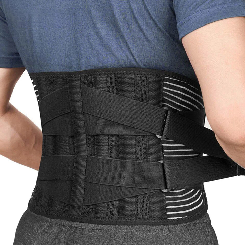 Premium Lower Back Brace Lumbar Support Belt Adjustable Compression Breathable Design for Gym Weight Lifting and Work Daily Use Comfort Fit Support