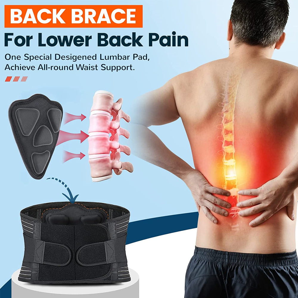 Premium Lower Back Brace Lumbar Support Belt Adjustable Compression Breathable Design for Gym Weight Lifting and Work Daily Use Comfort Fit Support
