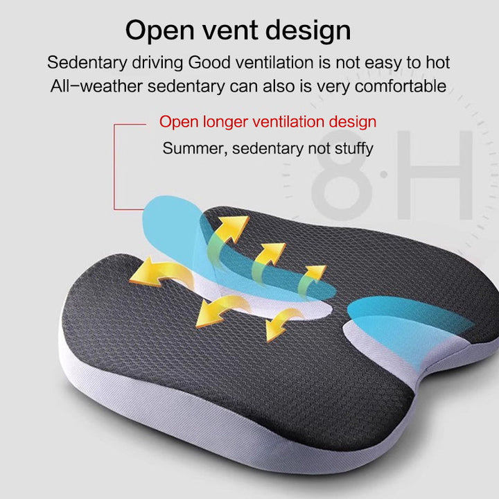 Premium Memory Foam Seat Cushion Ergonomic Chair Pad Non Slip Support Cushion for Office Chair Car Seat Portable Comfort Cushion Daily Use Travel
