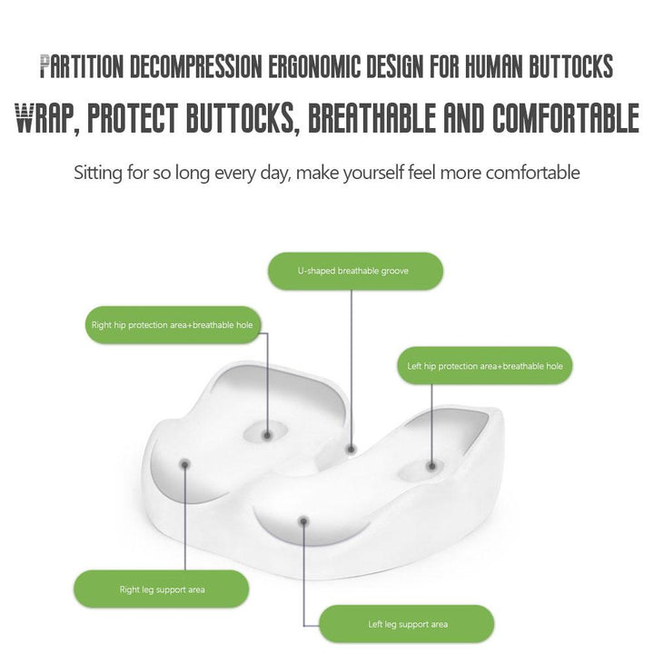 Premium Memory Foam Seat Cushion Ergonomic Sit Bone Support Pad Breathable Washable Chair Cushion for Office Car Home Long Sitting Daily Use Comfort