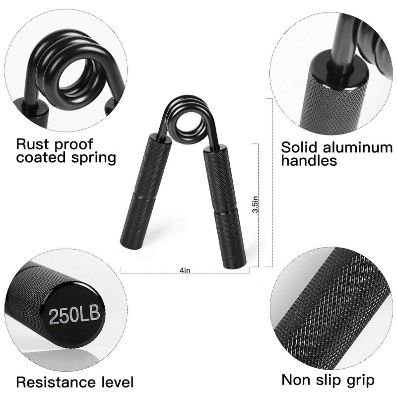 Premium Metal Hand Gripper Adjustable 50 to 350lb Grip Strengthener Finger Wrist Trainer Ergonomic Portable Fitness Tool for Home Gym Daily Use