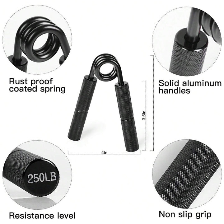 Premium Metal Hand Gripper Adjustable 50 to 350lb Grip Strengthener Finger Wrist Trainer Ergonomic Portable Fitness Tool for Home Gym Daily Use
