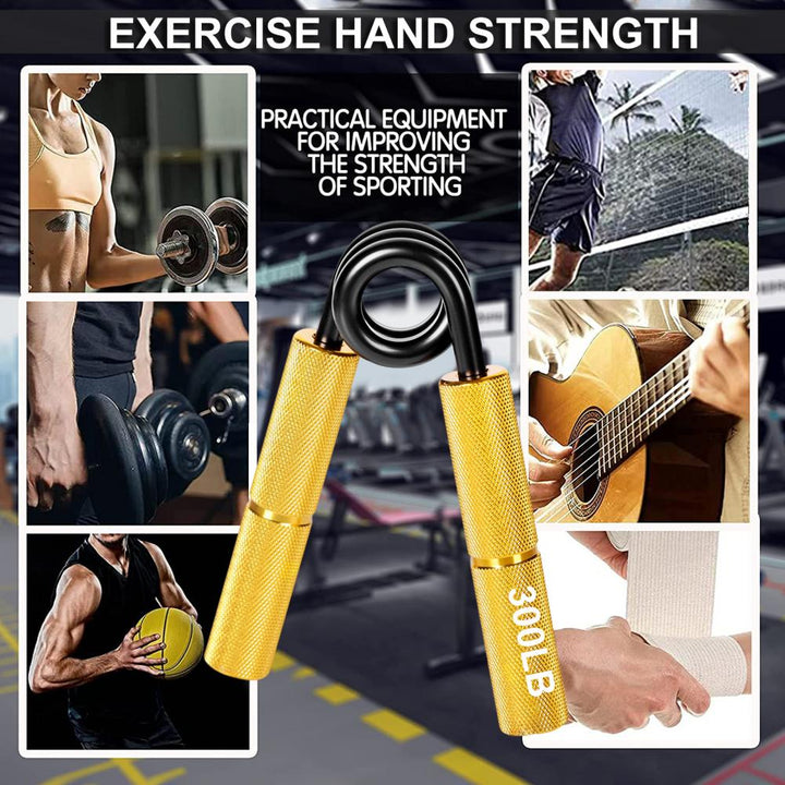 Premium Metal Hand Gripper Adjustable 50 to 350lb Grip Strengthener Finger Wrist Trainer Ergonomic Portable Fitness Tool for Home Gym Daily Use