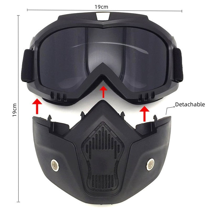 Premium Motorcycle Mask Goggles Skull Face Mask Breathable Wind Dust Cover Adjustable Strap Helmet Compatible Outdoor Riding Glasses Multicolor Lens