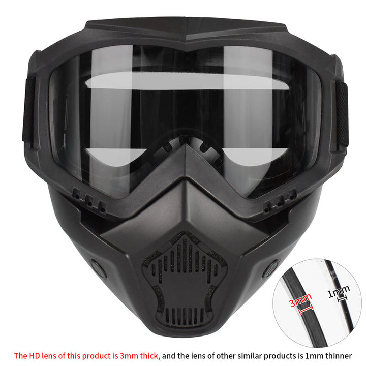 Premium Motorcycle Mask Goggles Skull Face Mask Breathable Wind Dust Cover Adjustable Strap Helmet Compatible Outdoor Riding Glasses Multicolor Lens