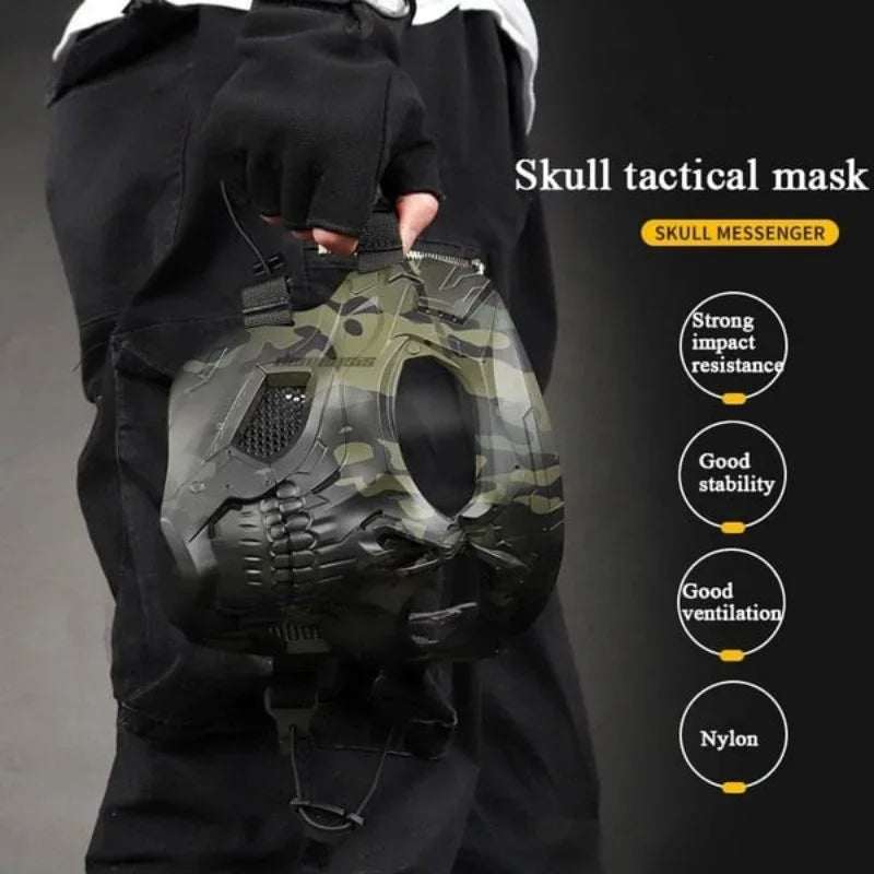 Premium Motorcycle Mask Goggles Skull Face Mask Breathable Wind Dust Cover Adjustable Strap Helmet Compatible Outdoor Riding Glasses Multicolor Lens
