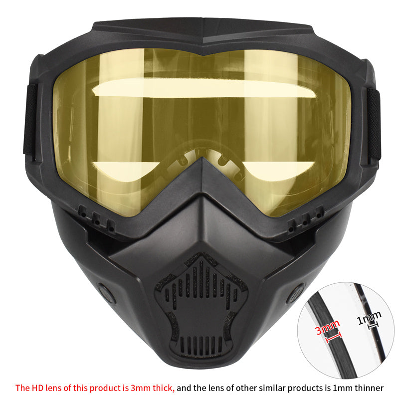 Premium Motorcycle Mask Goggles Skull Face Mask Breathable Wind Dust Cover Adjustable Strap Helmet Compatible Outdoor Riding Glasses Multicolor Lens