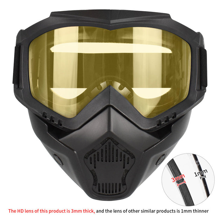 Premium Motorcycle Mask Goggles Skull Face Mask Breathable Wind Dust Cover Adjustable Strap Helmet Compatible Outdoor Riding Glasses Multicolor Lens