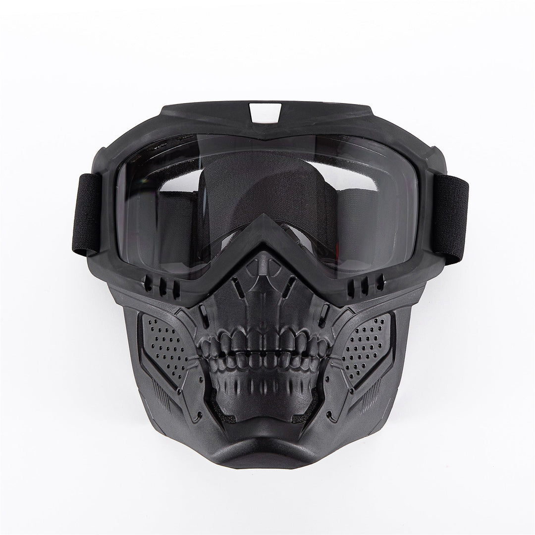 Premium Motorcycle Mask Goggles Skull Face Mask Breathable Wind Dust Cover Adjustable Strap Helmet Compatible Outdoor Riding Glasses Multicolor Lens