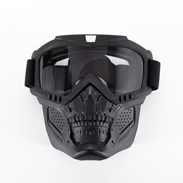 Premium Motorcycle Mask Goggles Skull Face Mask Breathable Wind Dust Cover Adjustable Strap Helmet Compatible Outdoor Riding Glasses Multicolor Lens