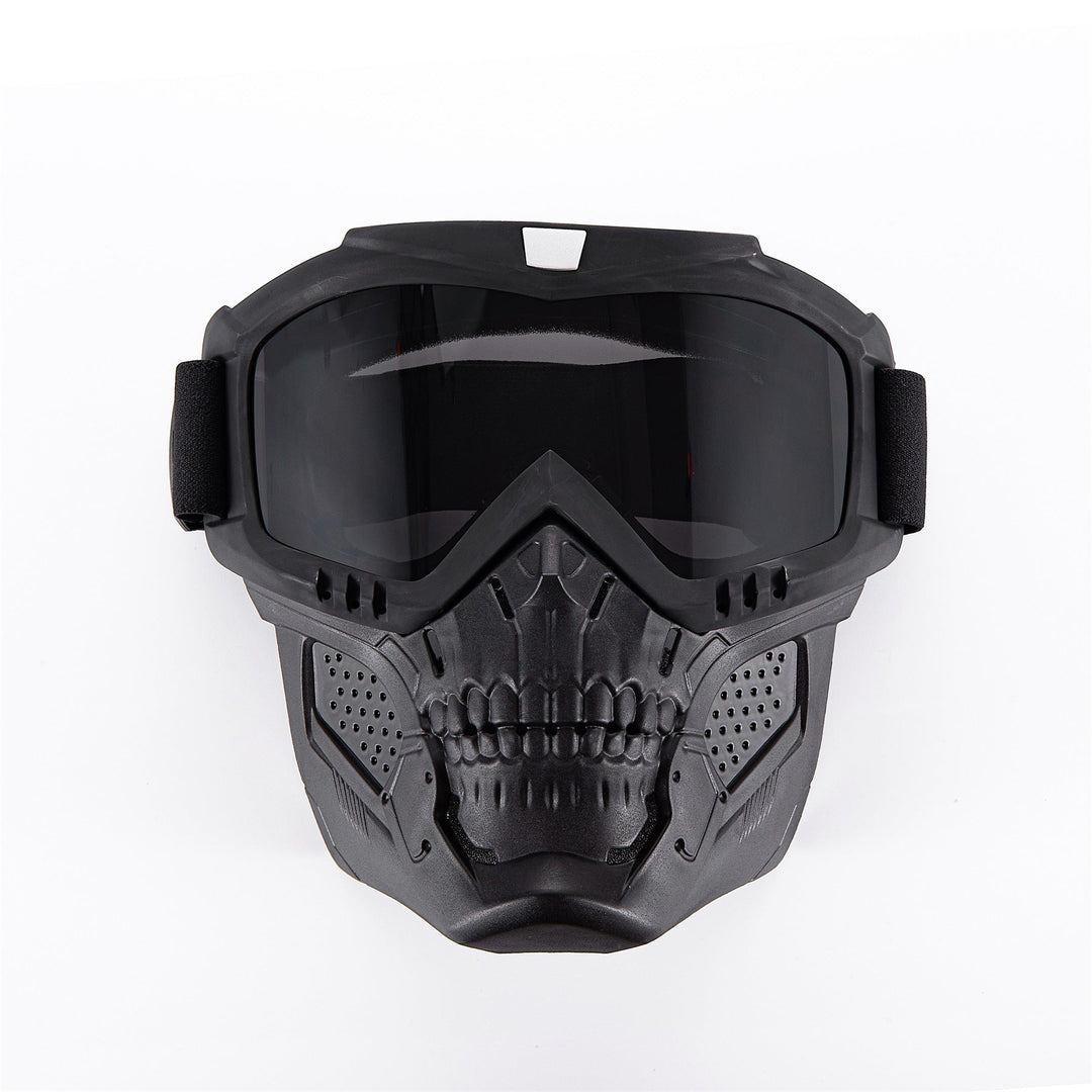 Premium Motorcycle Mask Goggles Skull Face Mask Breathable Wind Dust Cover Adjustable Strap Helmet Compatible Outdoor Riding Glasses Multicolor Lens