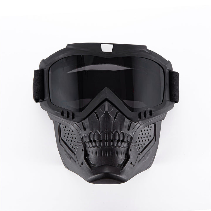 Premium Motorcycle Mask Goggles Skull Face Mask Breathable Wind Dust Cover Adjustable Strap Helmet Compatible Outdoor Riding Glasses Multicolor Lens