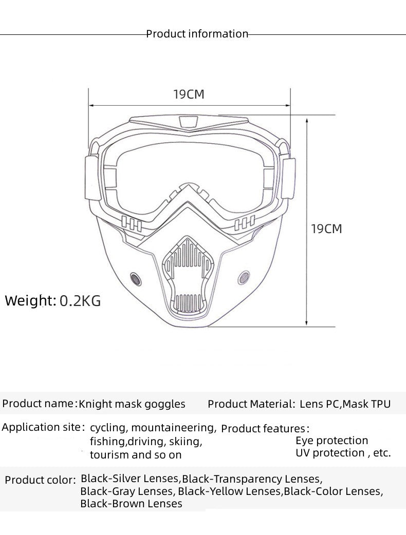 Premium Motorcycle Mask Goggles Skull Face Mask Breathable Wind Dust Cover Adjustable Strap Helmet Compatible Outdoor Riding Glasses Multicolor Lens
