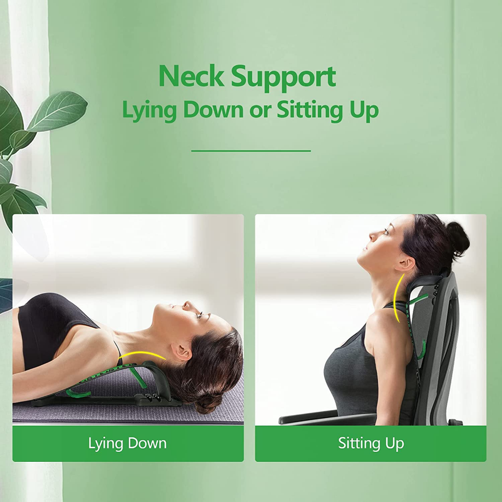 Premium Neck Stretcher Adjustable 4 Level Cervical Support Back Stretcher Ergonomic Design Portable Neck Back Support for Work Travel Daily Use Comfort