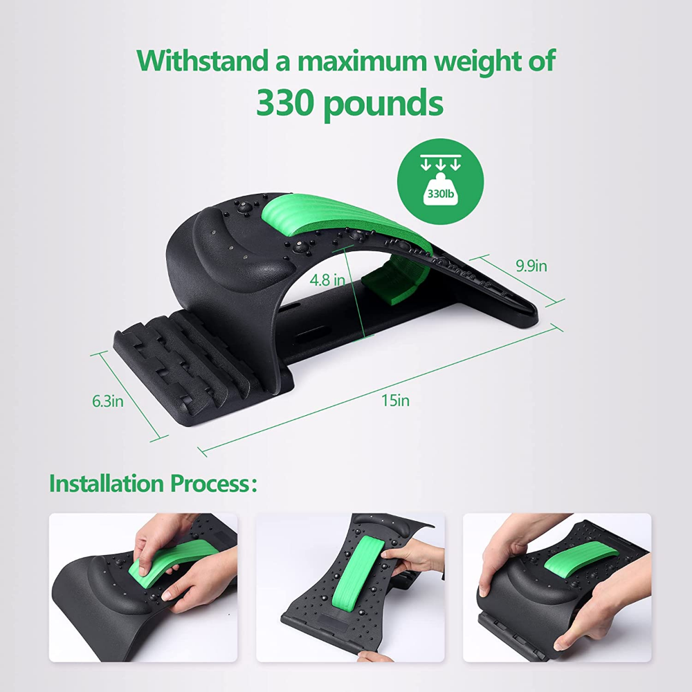 Premium Neck Stretcher Adjustable 4 Level Cervical Support Back Stretcher Ergonomic Design Portable Neck Back Support for Work Travel Daily Use Comfort