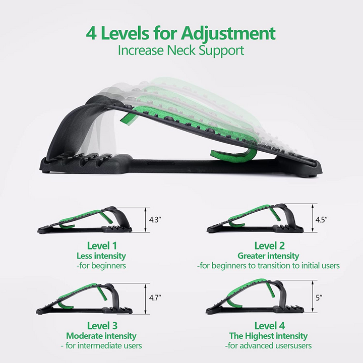 Premium Neck Stretcher Adjustable 4 Level Cervical Support Back Stretcher Ergonomic Design Portable Neck Back Support for Work Travel Daily Use Comfort