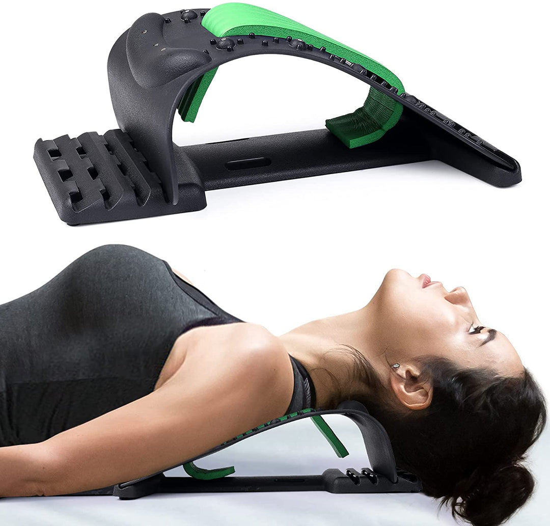 Premium Neck Stretcher Adjustable 4 Level Cervical Support Back Stretcher Ergonomic Design Portable Neck Back Support for Work Travel Daily Use Comfort