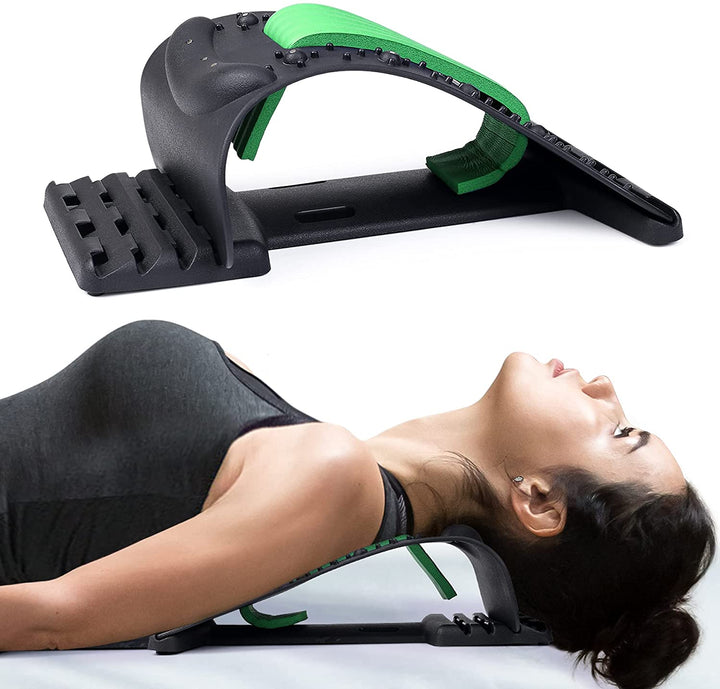 Premium Neck Stretcher Adjustable 4 Level Cervical Support Back Stretcher Ergonomic Design Portable Neck Back Support for Work Travel Daily Use Comfort