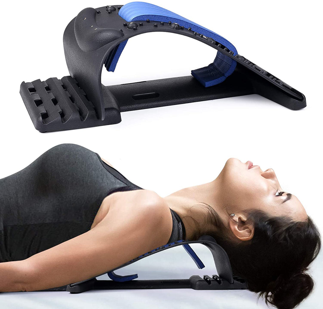Premium Neck Stretcher Adjustable 4 Level Cervical Support Back Stretcher Ergonomic Design Portable Neck Back Support for Work Travel Daily Use Comfort