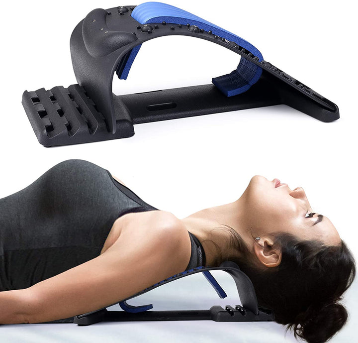 Premium Neck Stretcher Adjustable 4 Level Cervical Support Back Stretcher Ergonomic Design Portable Neck Back Support for Work Travel Daily Use Comfort