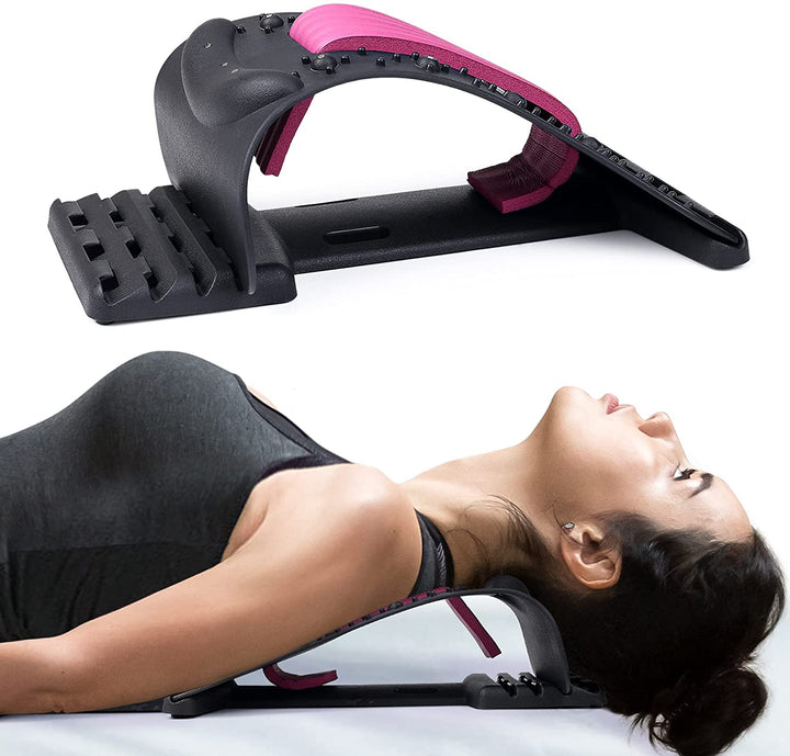 Premium Neck Stretcher Adjustable 4 Level Cervical Support Back Stretcher Ergonomic Design Portable Neck Back Support for Work Travel Daily Use Comfort
