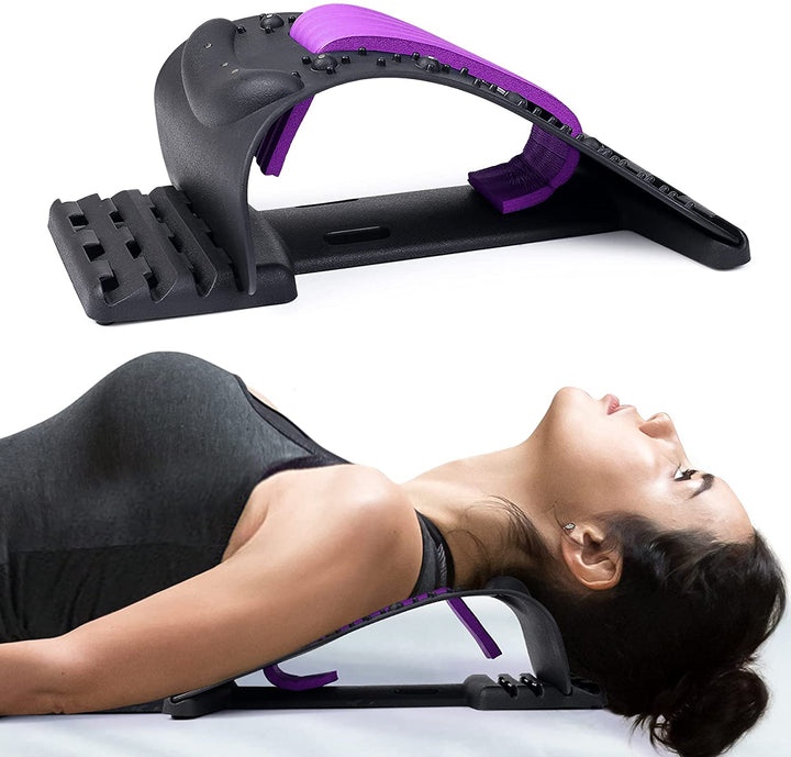 Premium Neck Stretcher Adjustable 4 Level Cervical Support Back Stretcher Ergonomic Design Portable Neck Back Support for Work Travel Daily Use Comfort