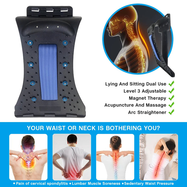 Premium Neck Stretcher Adjustable 4 Level Cervical Support Back Stretcher Ergonomic Design Portable Neck Back Support for Work Travel Daily Use Comfort