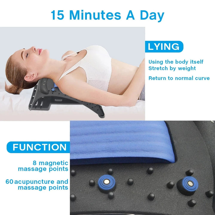 Premium Neck Stretcher Adjustable 4 Level Cervical Support Back Stretcher Ergonomic Design Portable Neck Back Support for Work Travel Daily Use Comfort