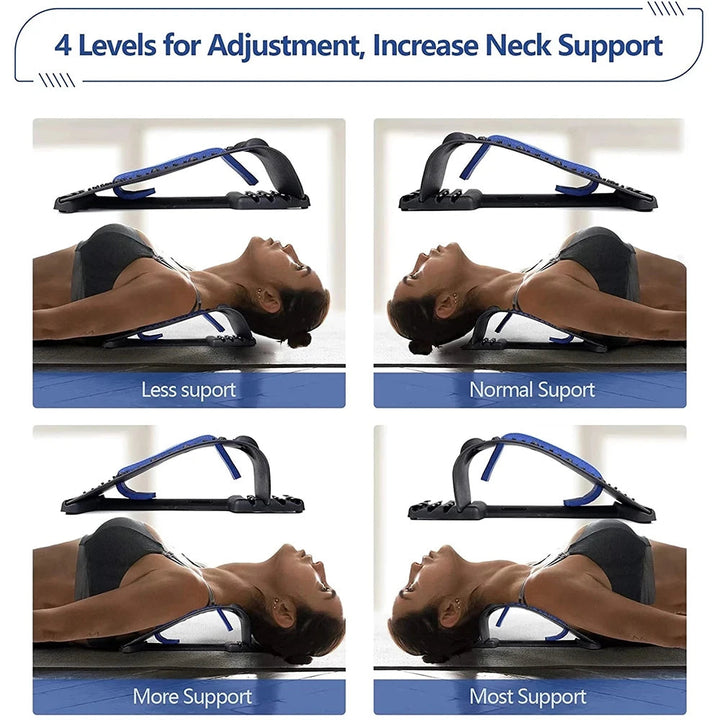 Premium Neck Stretcher Adjustable 4 Level Cervical Support Back Stretcher Ergonomic Design Portable Neck Back Support for Work Travel Daily Use Comfort