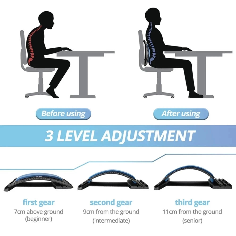 Premium Neck Stretcher Adjustable 4 Level Cervical Support Back Stretcher Ergonomic Design Portable Neck Back Support for Work Travel Daily Use Comfort