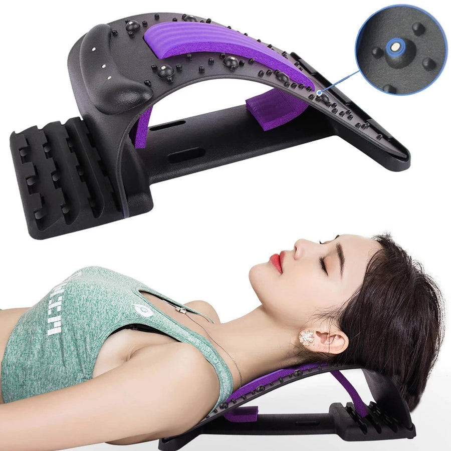 Premium Neck Stretcher Adjustable 4 Level Cervical Support Back Stretcher Ergonomic Design Portable Neck Back Support for Work Travel Daily Use Comfort